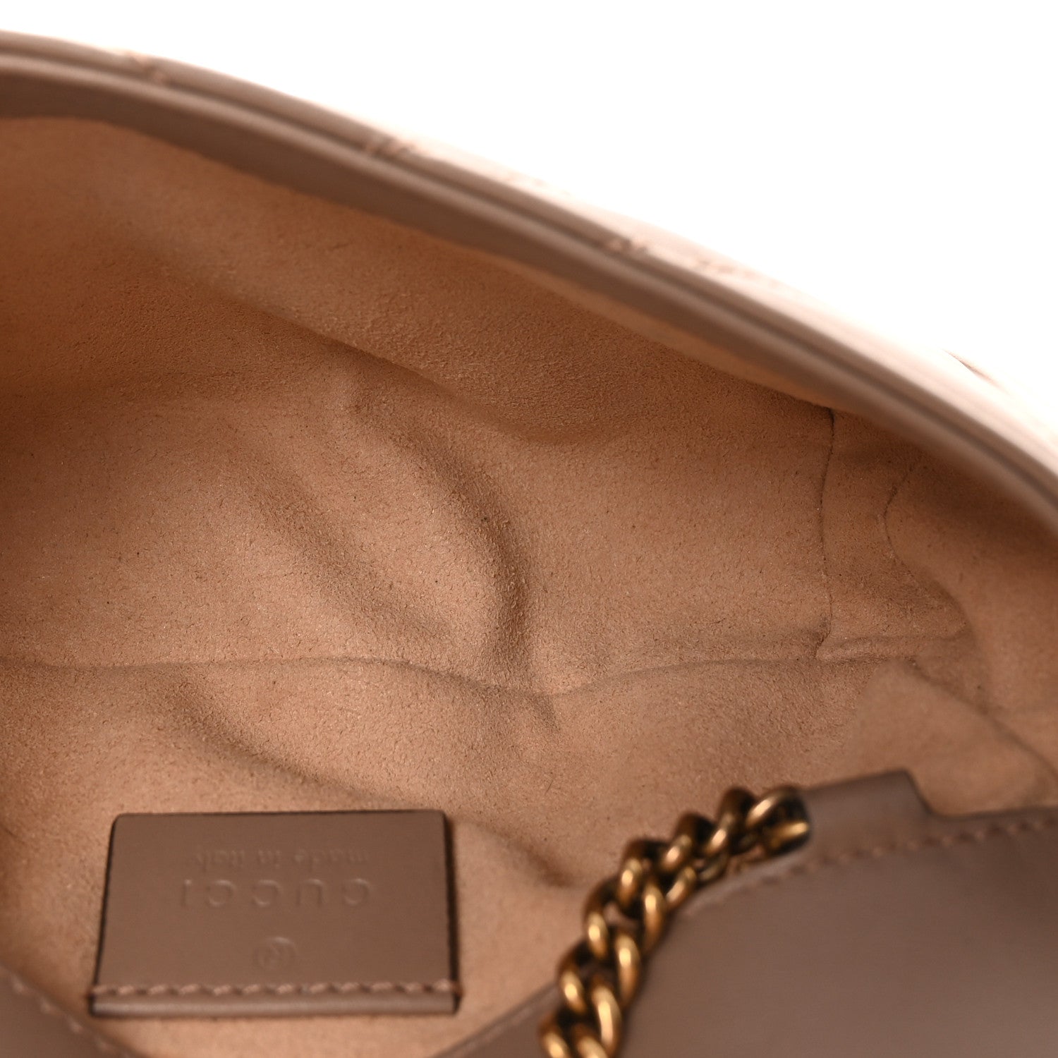 Gucci Calfskin Matelasse Super Mini GG Marmont Shoulder Bag Porcelain Rose