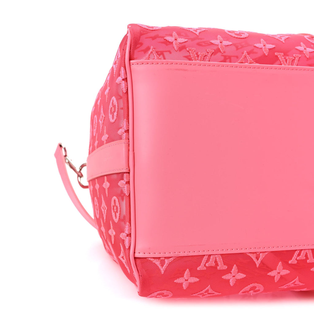 Louis Vuitton Monogram Fluo See Through Keepall Bandouliere 50 Rose