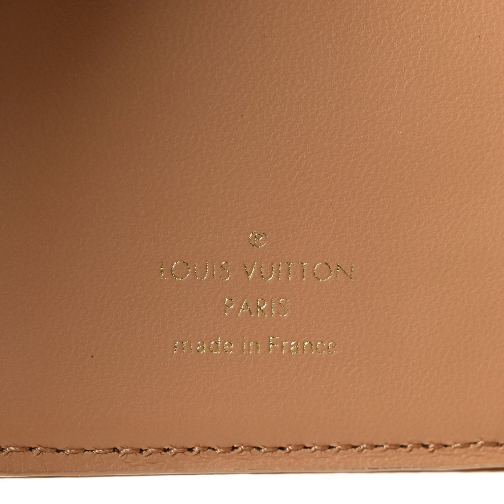 Louis Vuitton Lambskin Embossed Monogram Lou Coussin Wallet Camel