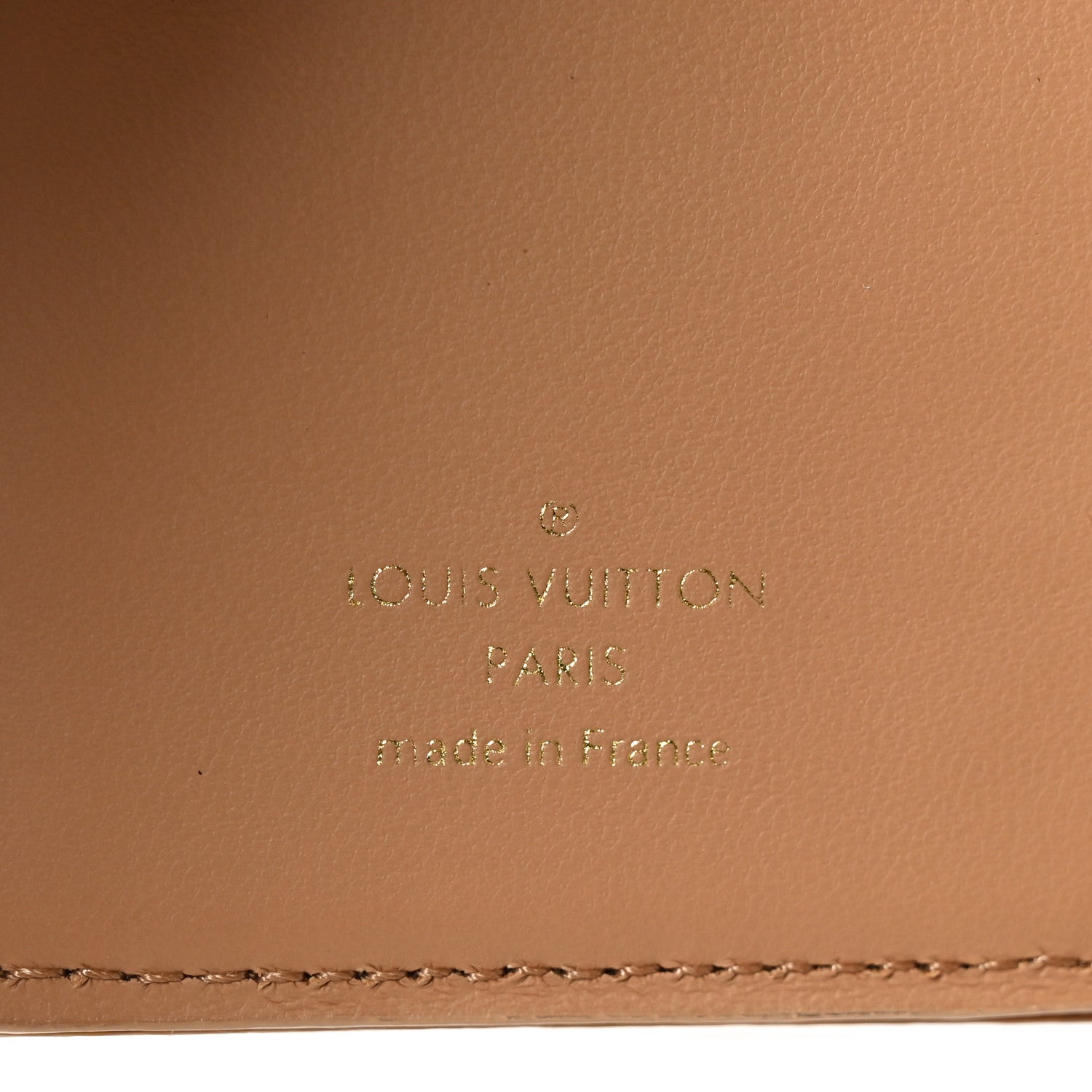 Louis Vuitton Lambskin Embossed Monogram Lou Coussin Wallet Camel