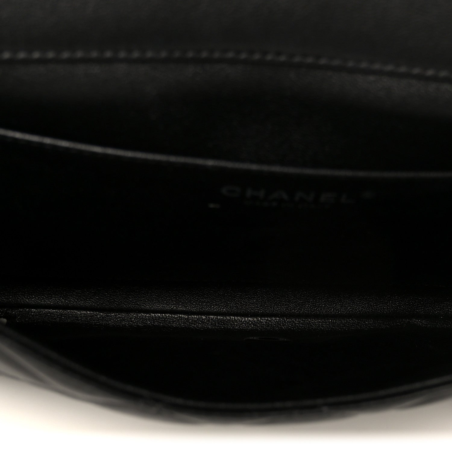 Chanel Lambskin Quilted Clutch With Chain Flap Black