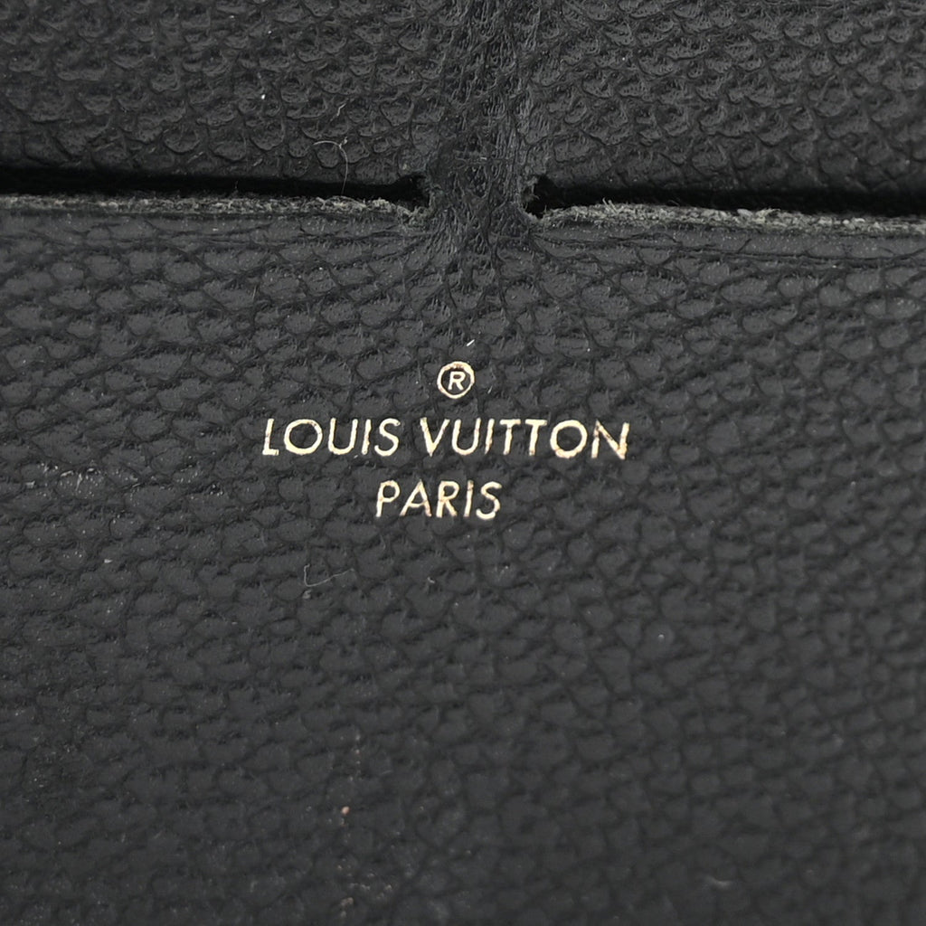 Louis Vuitton Calfskin Felicie Chain Wallet Card Holder Insert Black