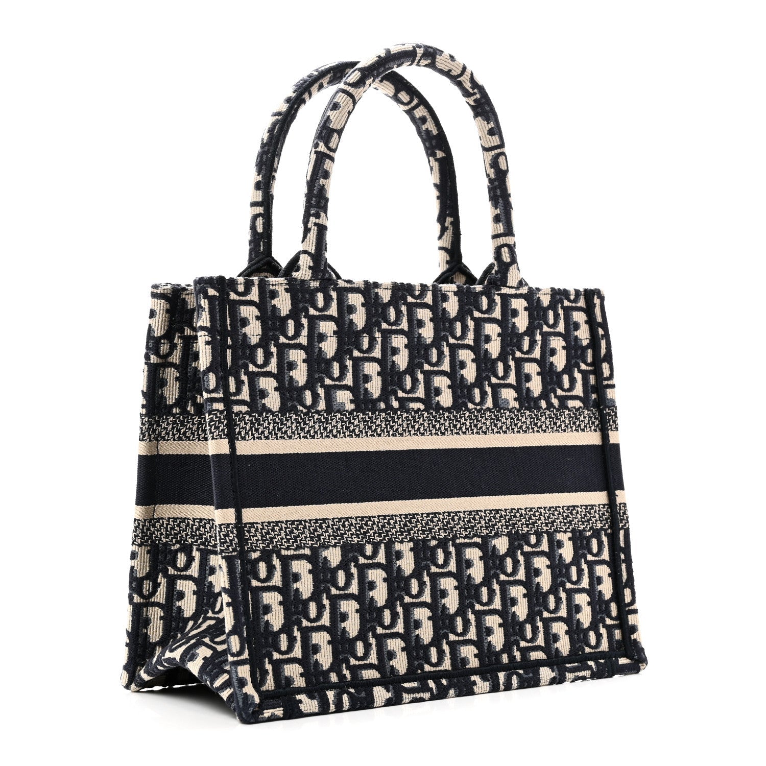 Christian Dior Oblique Small Book Tote Blue Multicolor