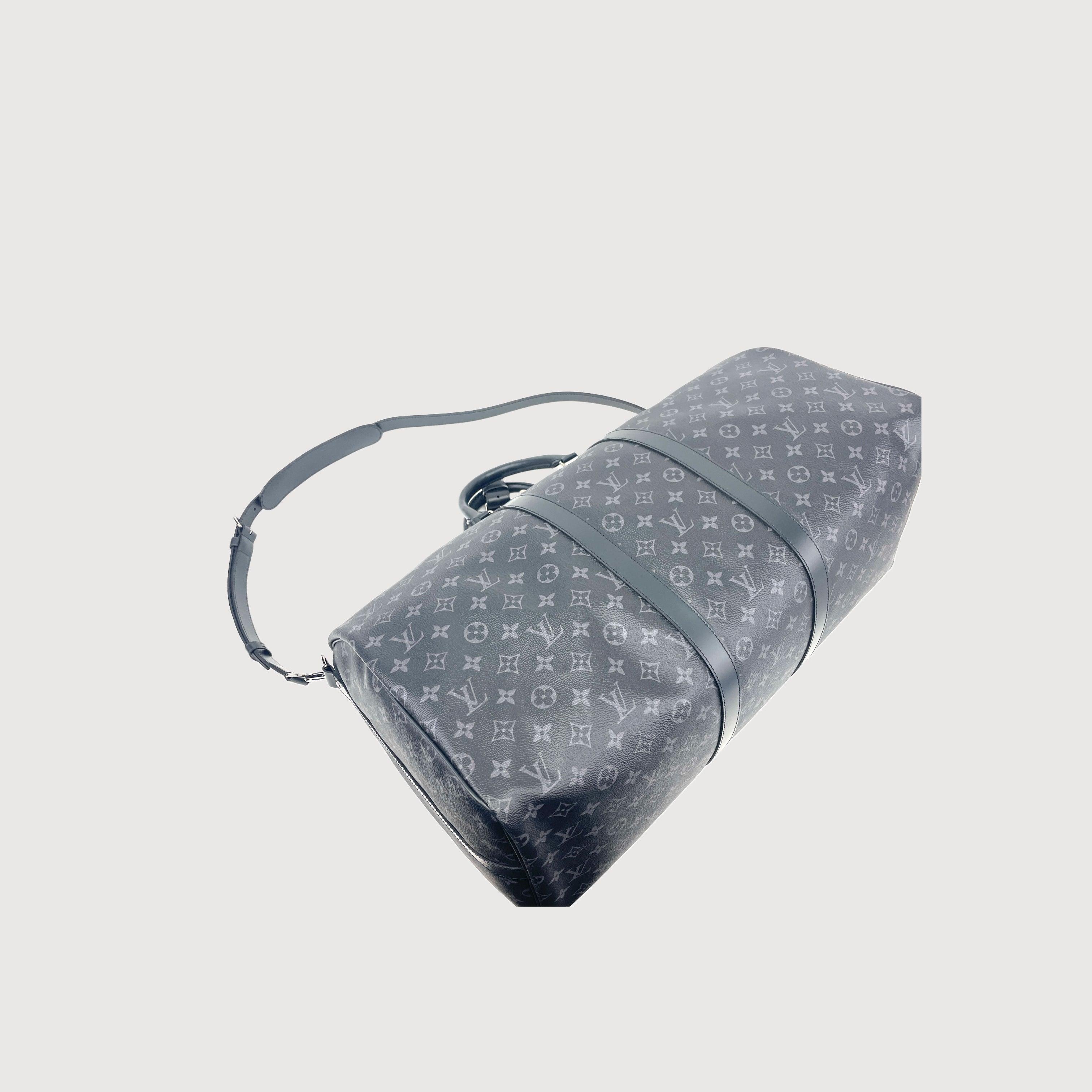 LOUIS VUITTON Monogram Eclipse Keepall Bandouliere 55