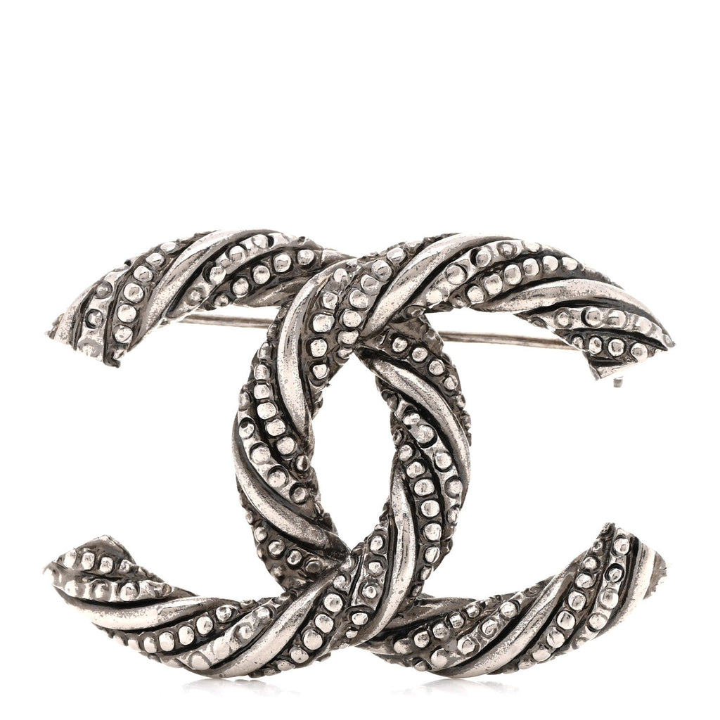 Ruthenium Twisted CC Brooch