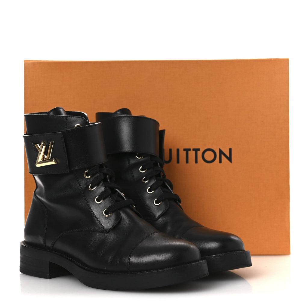 Louis Vuitton Calfskin Wonderland Ranger Boots 37.5 Black