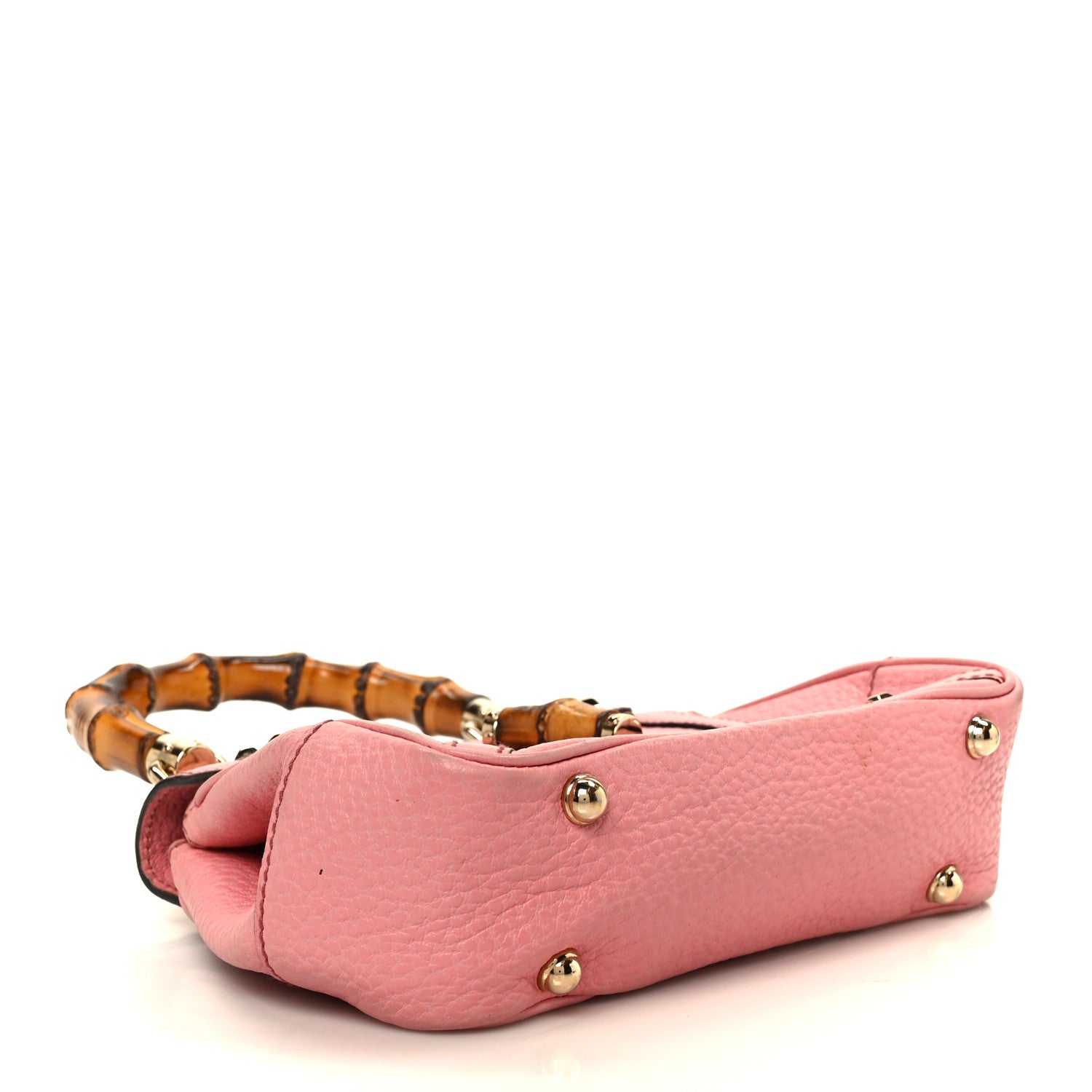 Gucci Calfskin Bamboo Top Handle Bag Pink