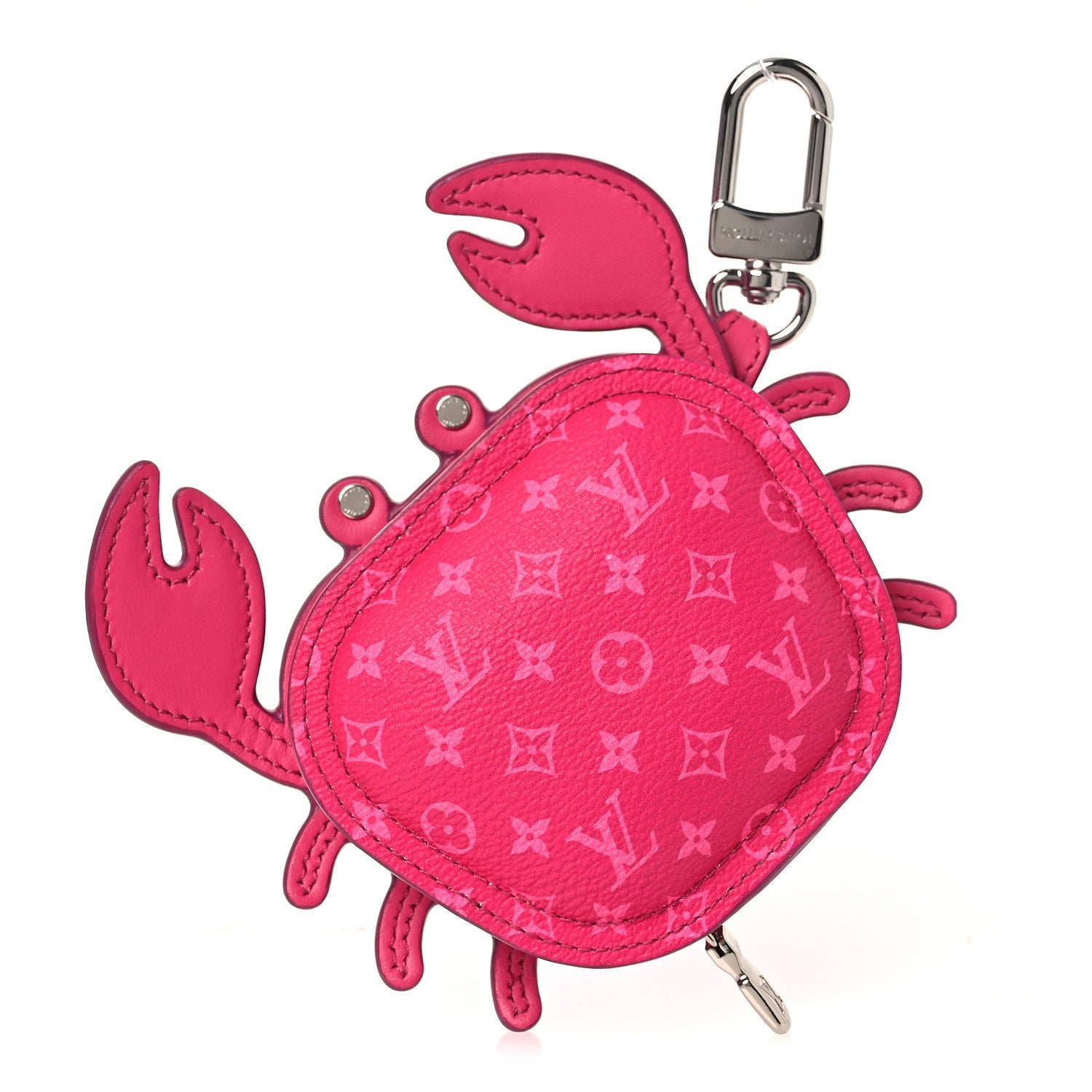 Louis Vuitton Monogram Crab Bag Charm Rose Pondichery