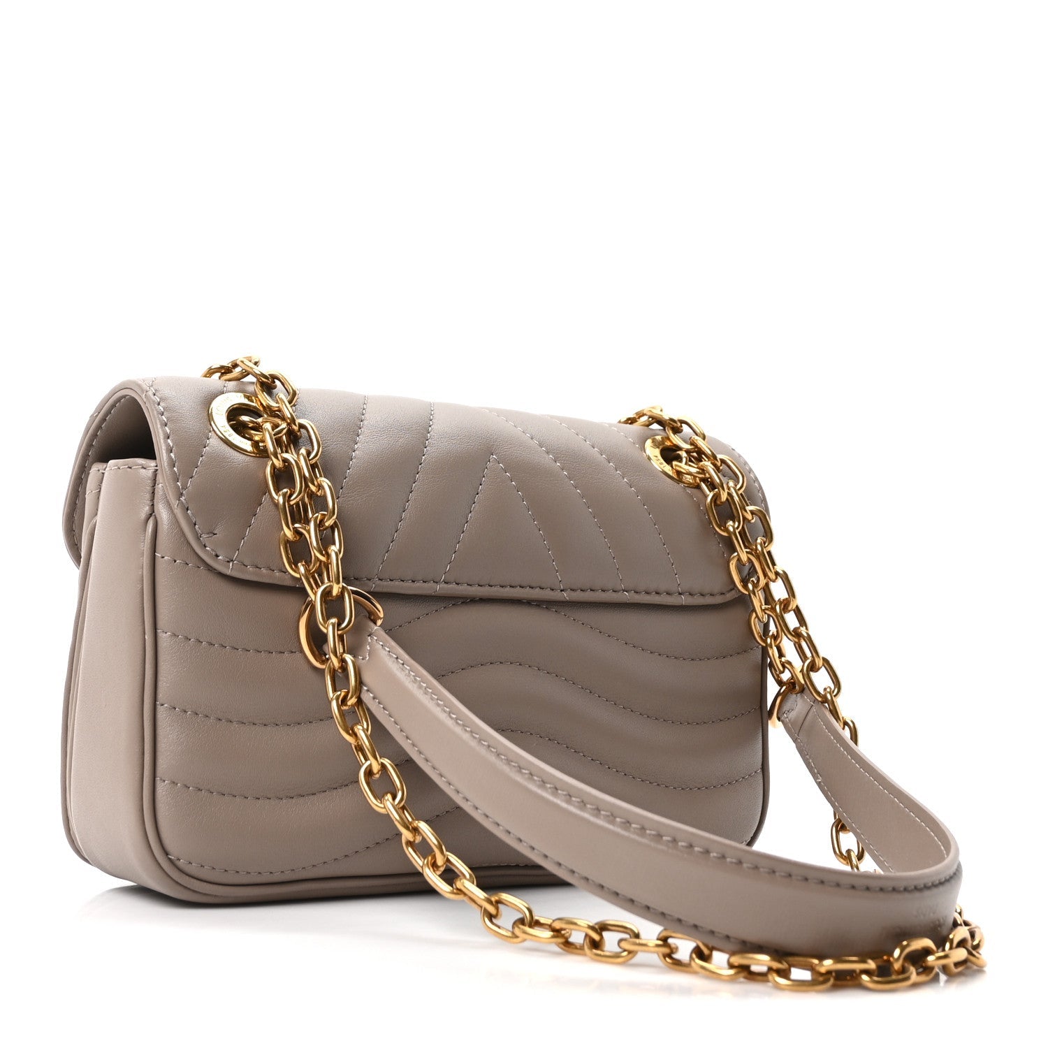 Louis Vuitton Calfskin LV New Wave Chain Bag Taupe
