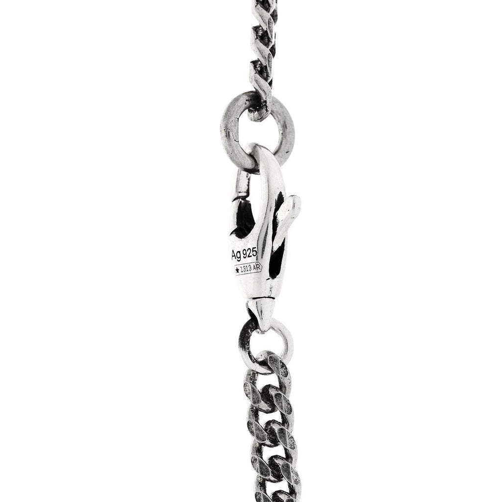 Gucci Sterling Silver Textured Interlocking G Pendant Necklace