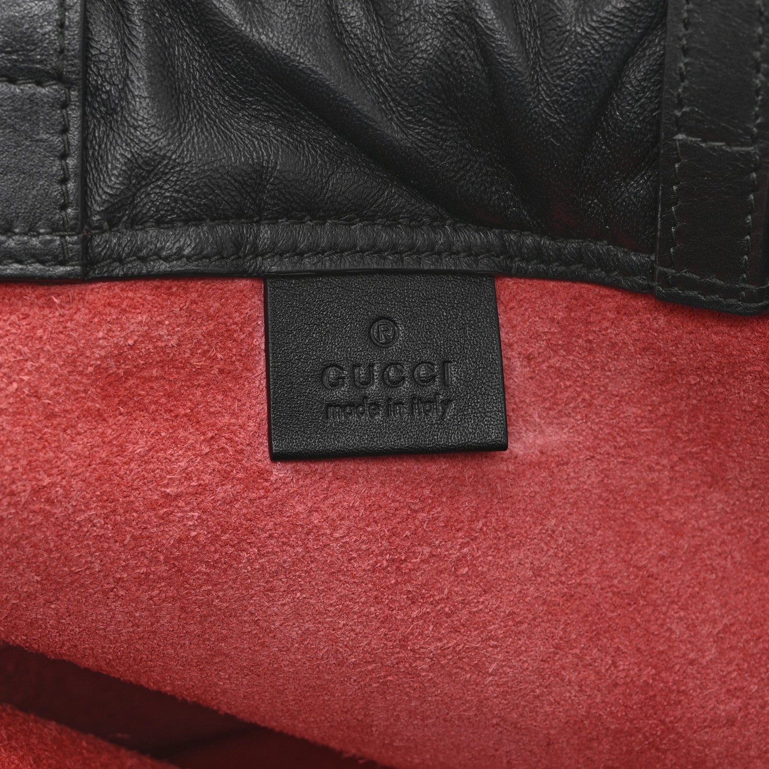 Gucci Calfskin Coco Capitan Logo Drawstring Backpack Hibiscus Red