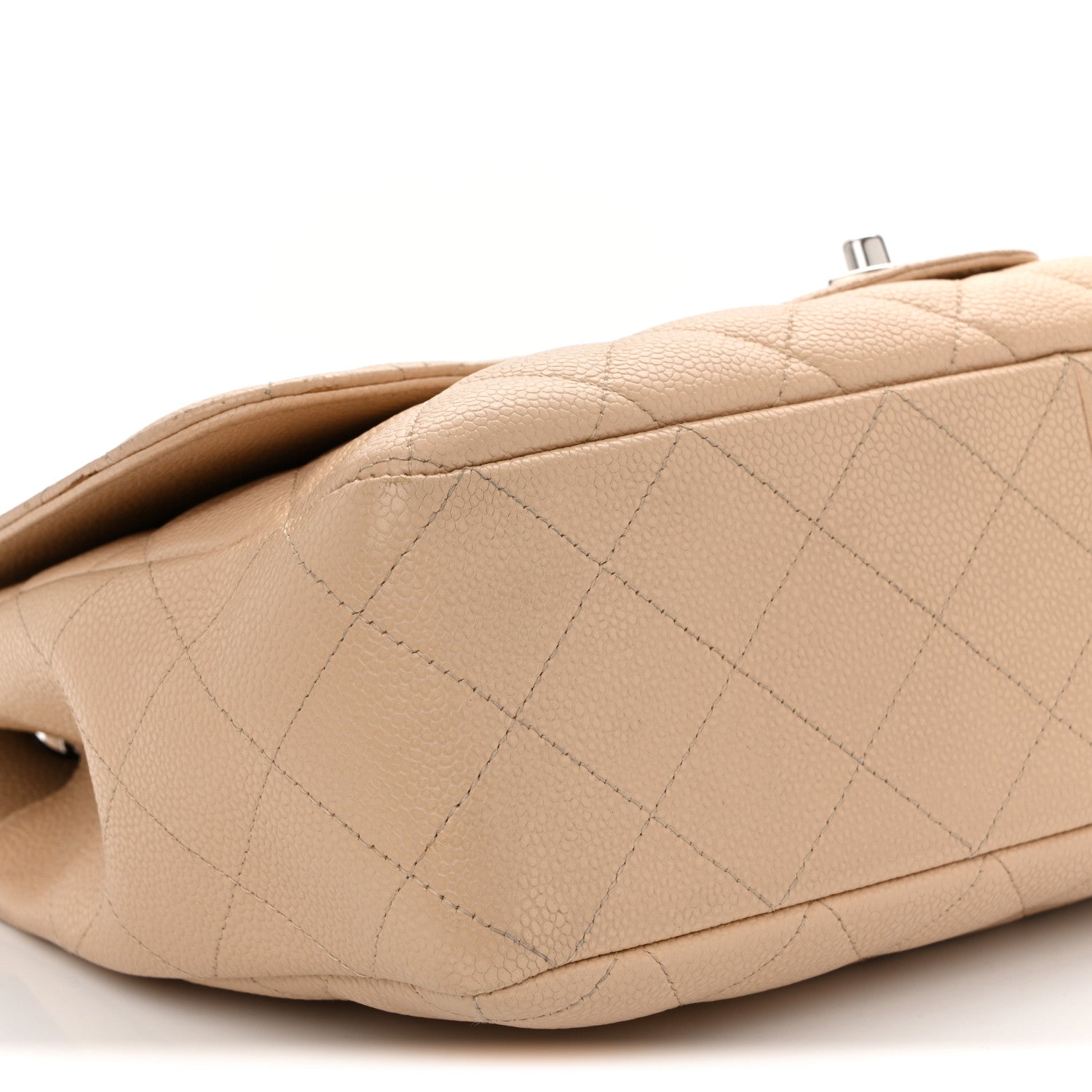 Chanel Caviar Quilted Jumbo Single Flap Beige Clair