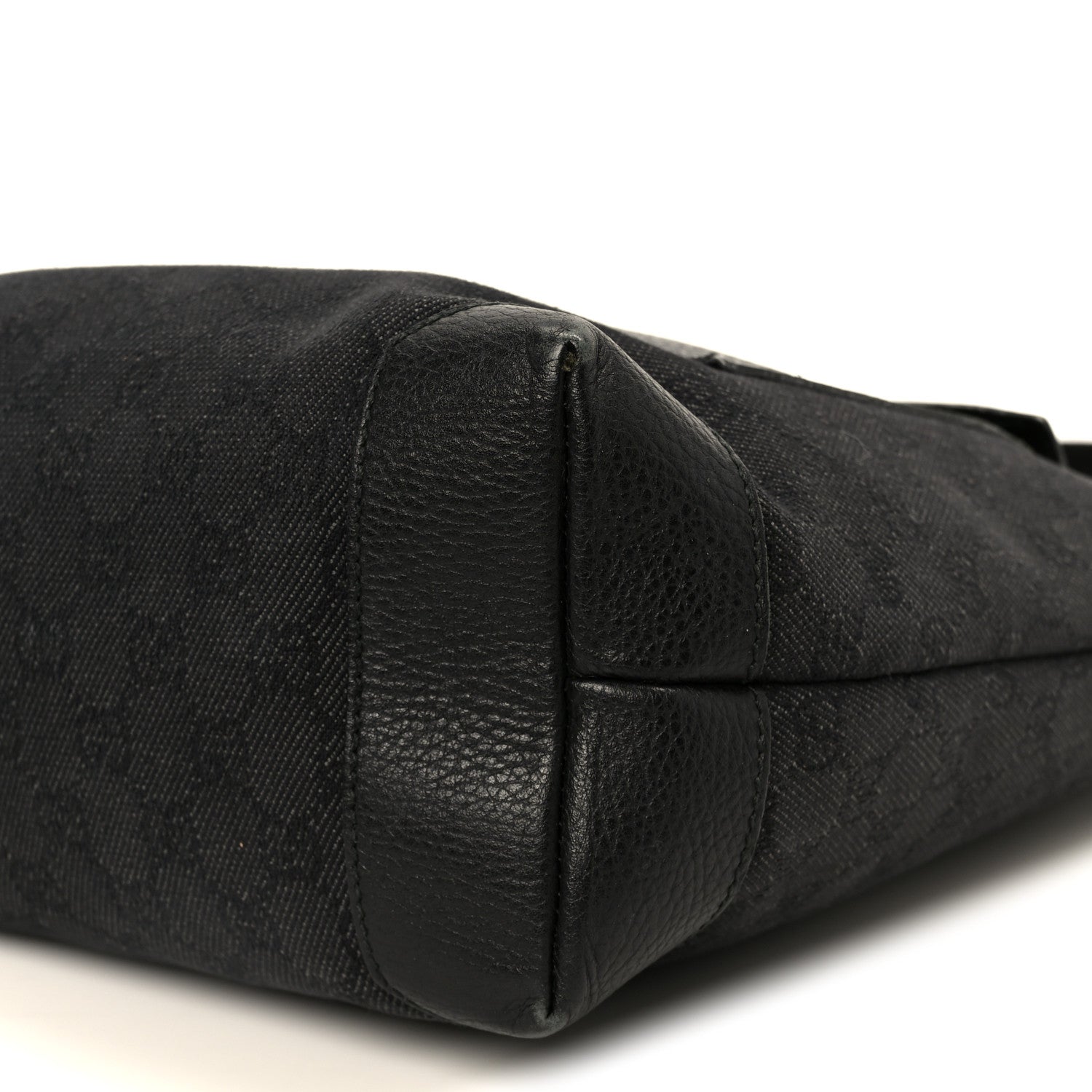 Gucci Denim Monogram Tote Bag Black