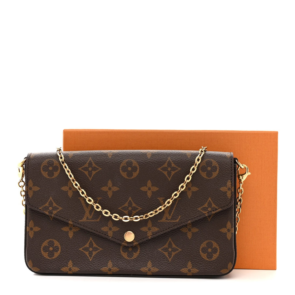Louis Vuitton Monogram Pochette Felicie Chain Wallet Fuchsia