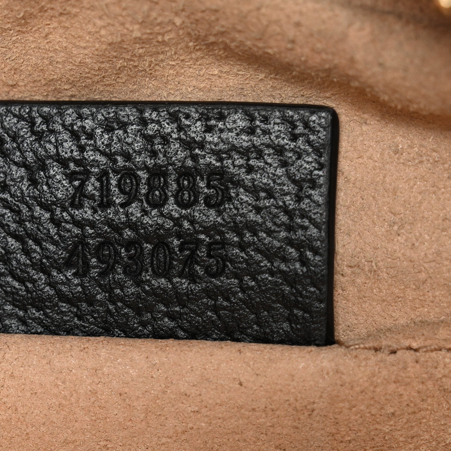 Gucci Calfskin Web Mini Ophidia Shoulder Bag Black