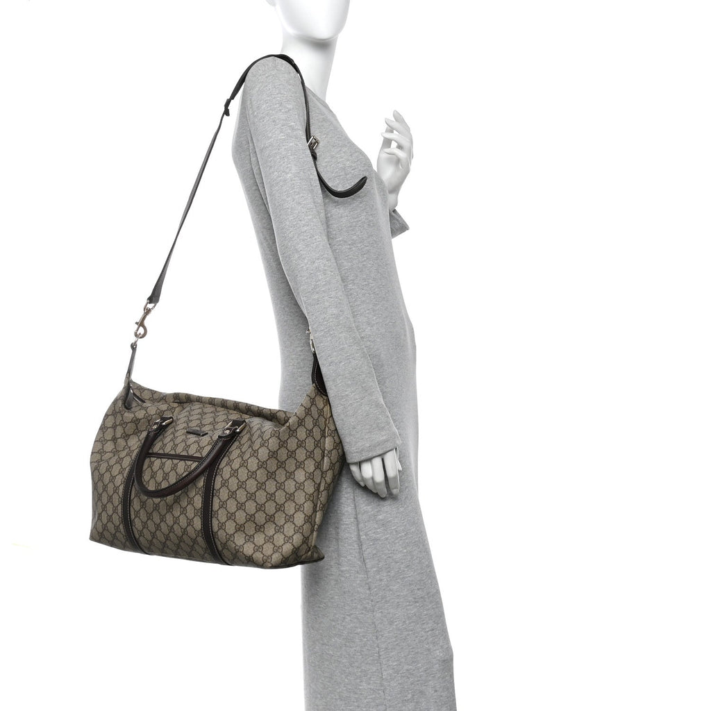 Gucci GG Plus Monogram Boston Carry On Duffle Bag Black