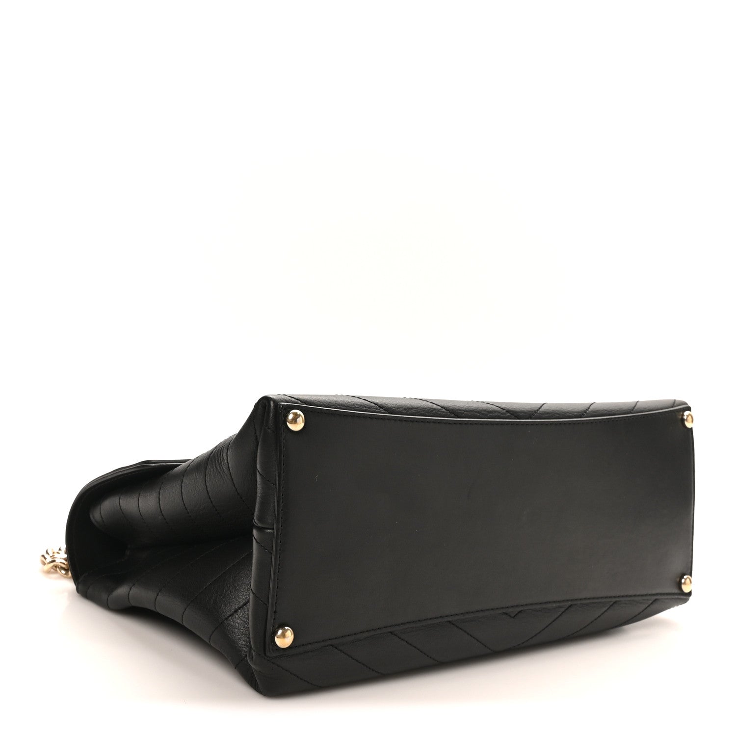 Chanel Calfskin Chevron Stitched Large Envelope Flap Black