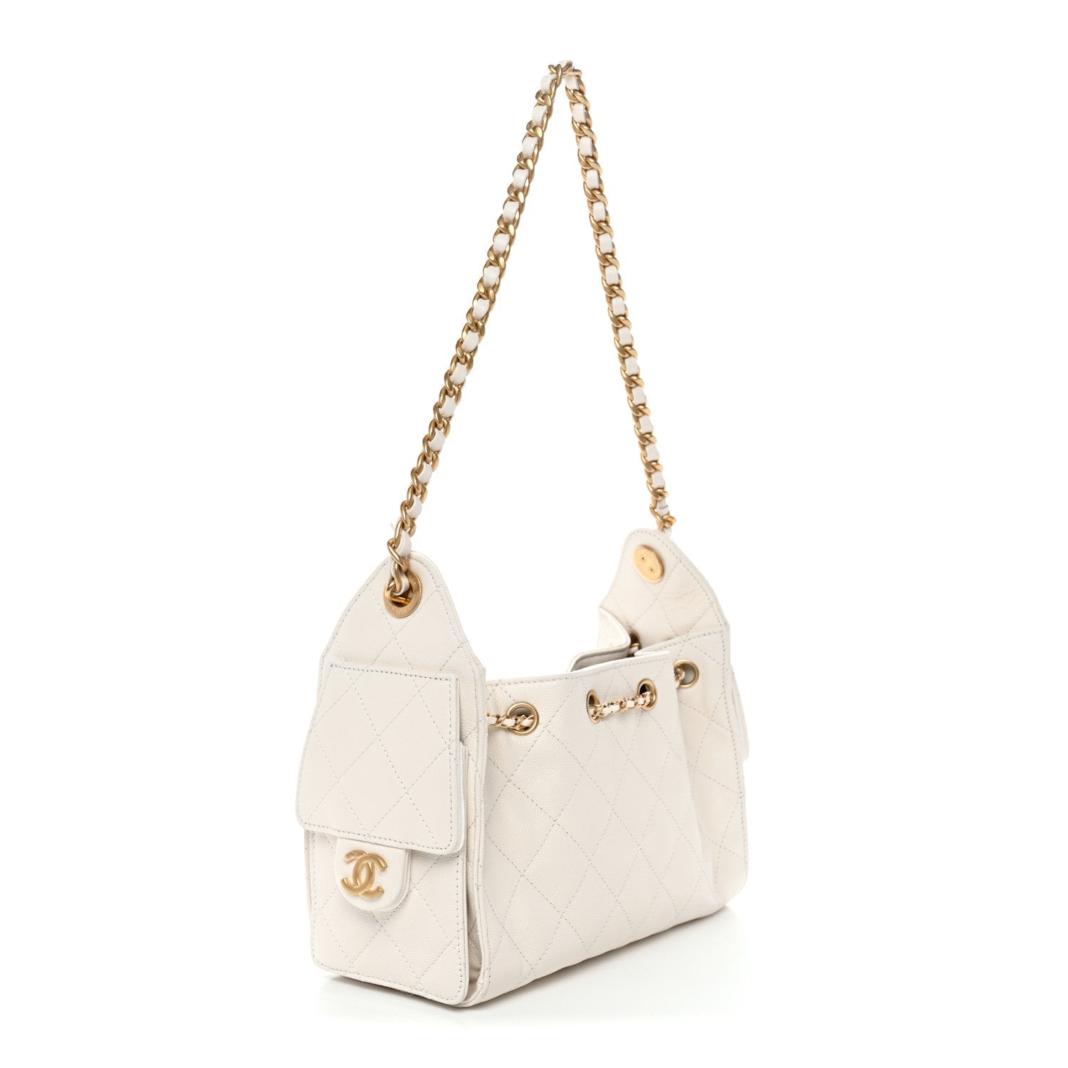 Chanel Caviar Quilted Mini Chanel 25 Handbag White