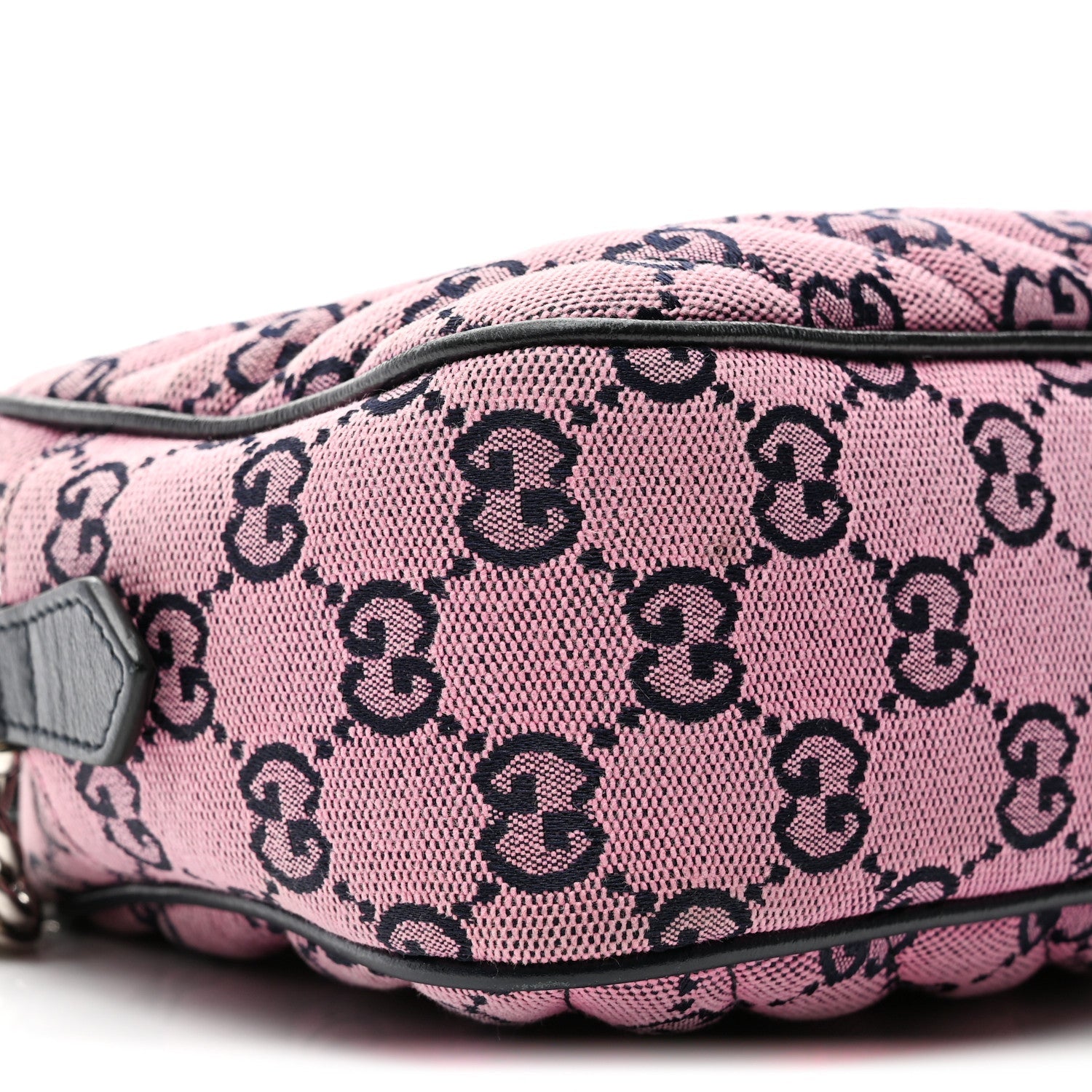 Gucci Monogram Multicolor Matelasse Diagonal Small GG Marmont Chain Shoulder Bag Pink Blue
