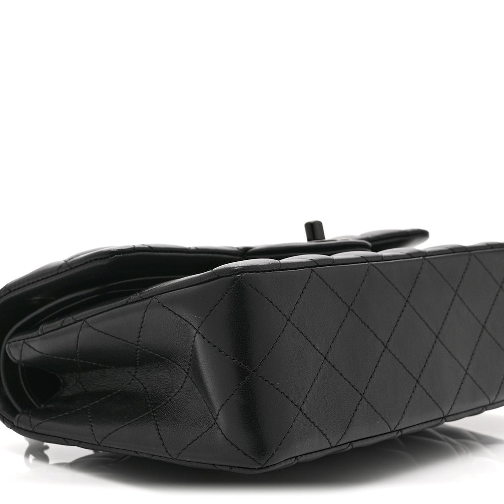 Chanel Lambskin Quilted Small Double Flap So Black