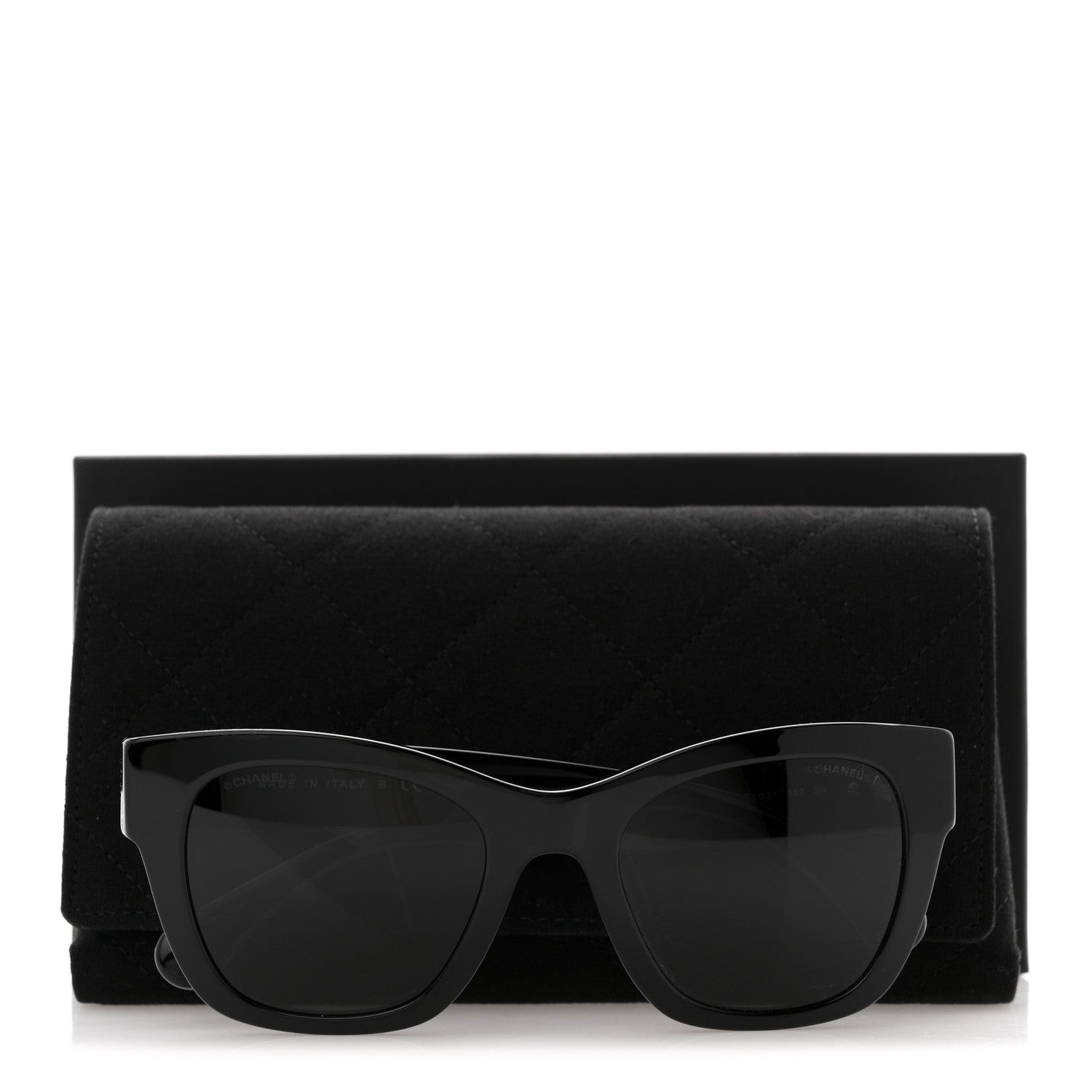 Acetate Square CC Heart Sunglasses 5478-A Black