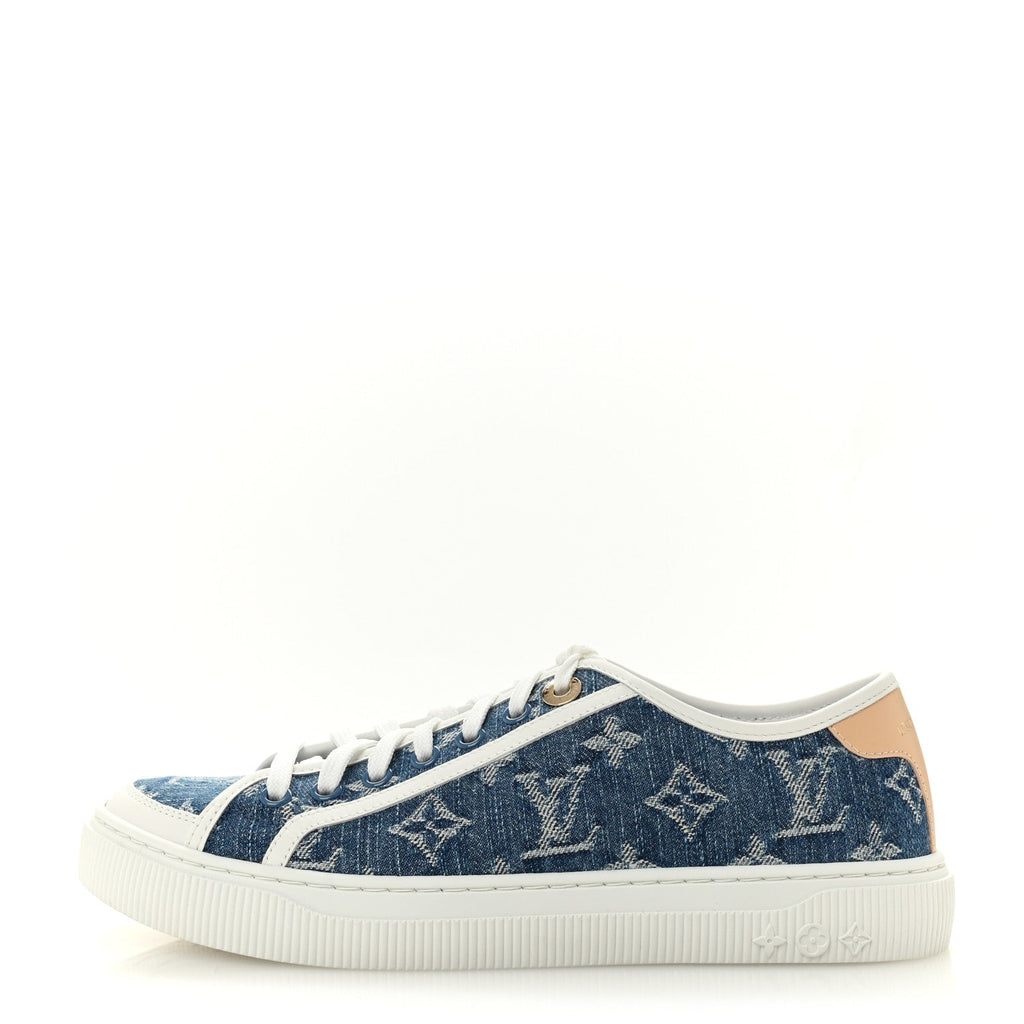 Louis Vuitton Denim Monogram Lagoon Sneakers 38 Blue