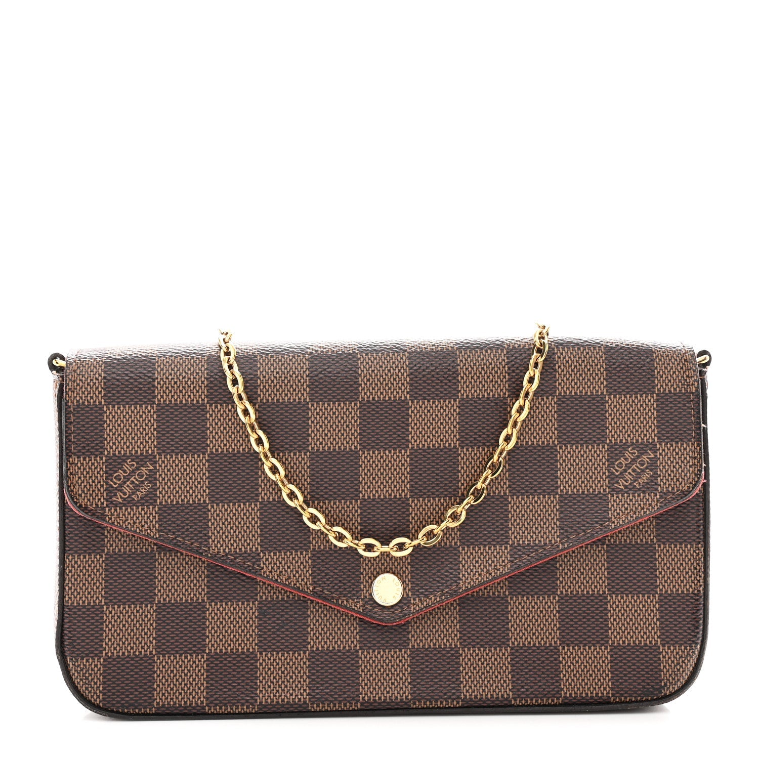 Louis Vuitton Damier Ebene Pochette Felicie Chain Wallet