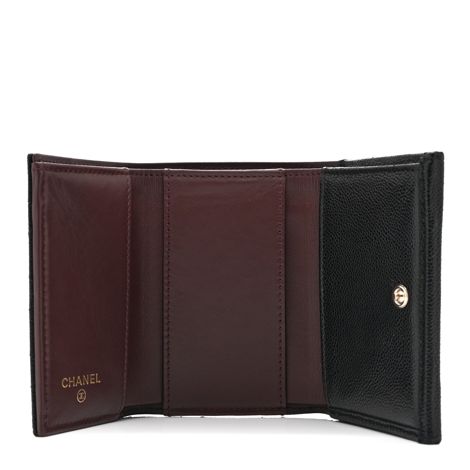 Caviar Quilted Double Flap Wallet Black