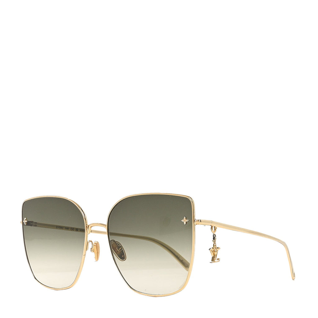 Louis Vuitton Metal LV Charm Cat Eye Sunglasses Z1720U Gold