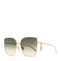 Louis Vuitton Metal LV Charm Cat Eye Sunglasses Z1720U Gold
