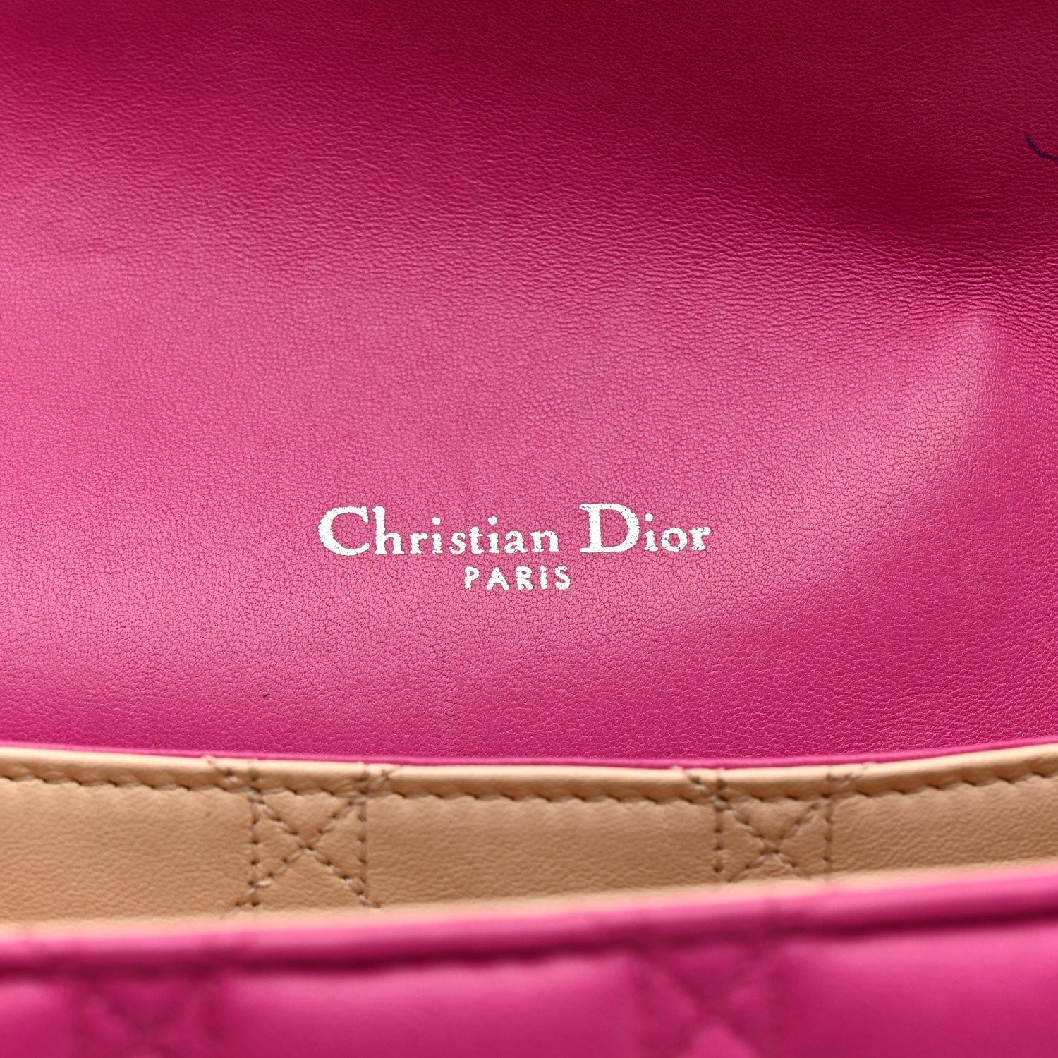 Christian Dior Lambskin Cannage Large Miss Dior Flap Sorbet
