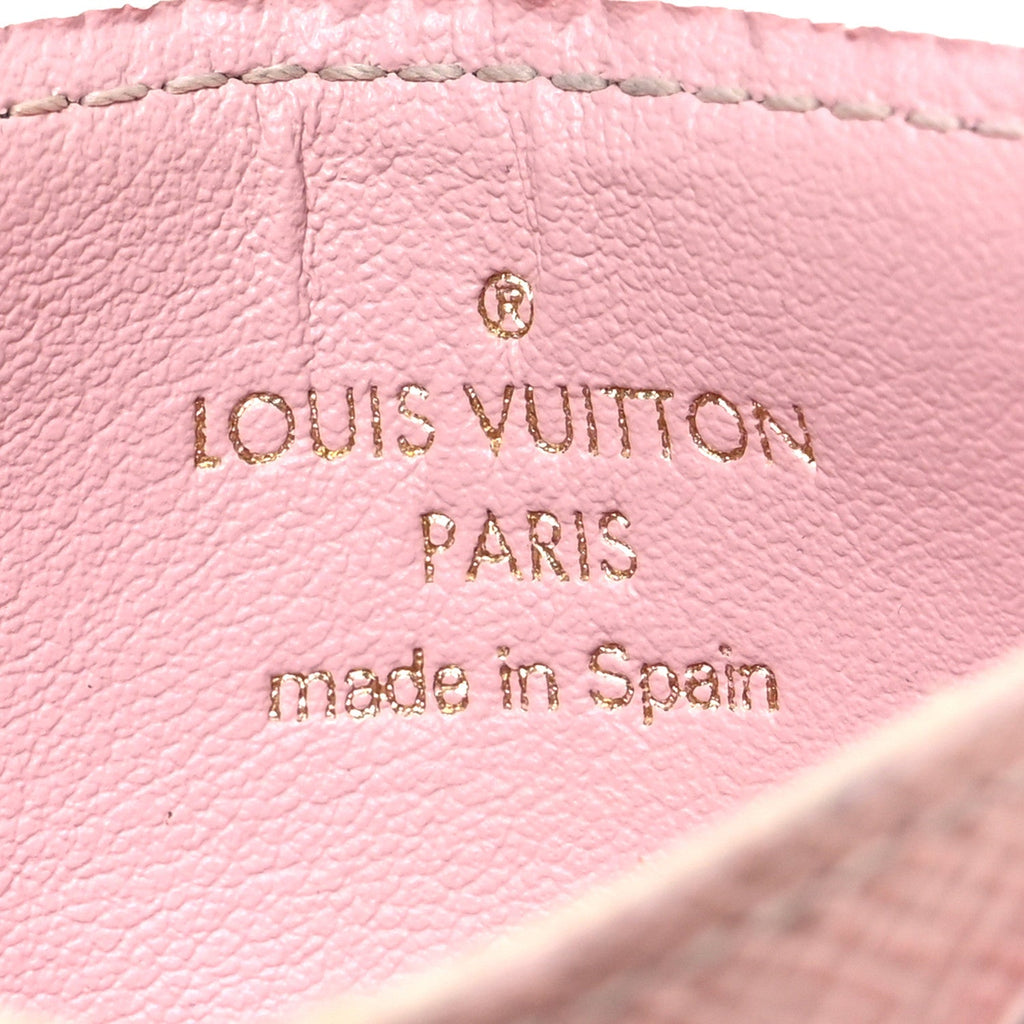 Louis Vuitton Damier Ebene Caissa Card Holder Rose Ballerine