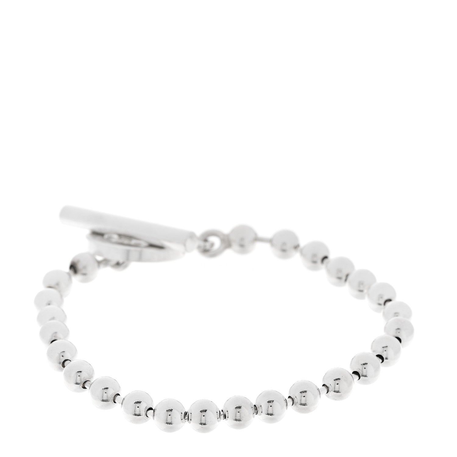 Gucci Sterling Silver Boule Bead Toggle Bracelet