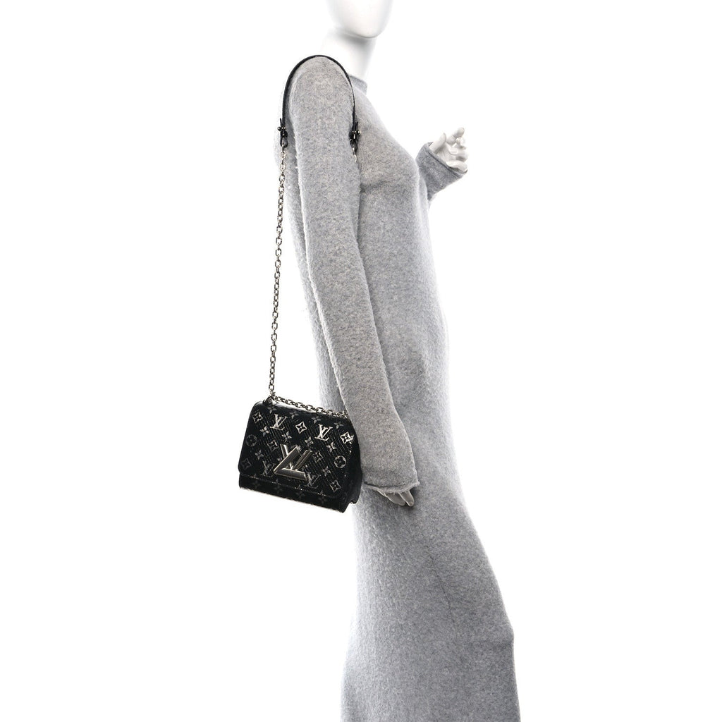 Louis Vuitton Snakeskin Monogram Twist Shoulder Bag PM Black