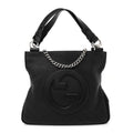 Gucci Sakai Be Green Calfskin Diagonal Stitched Small Blondie Tote Black