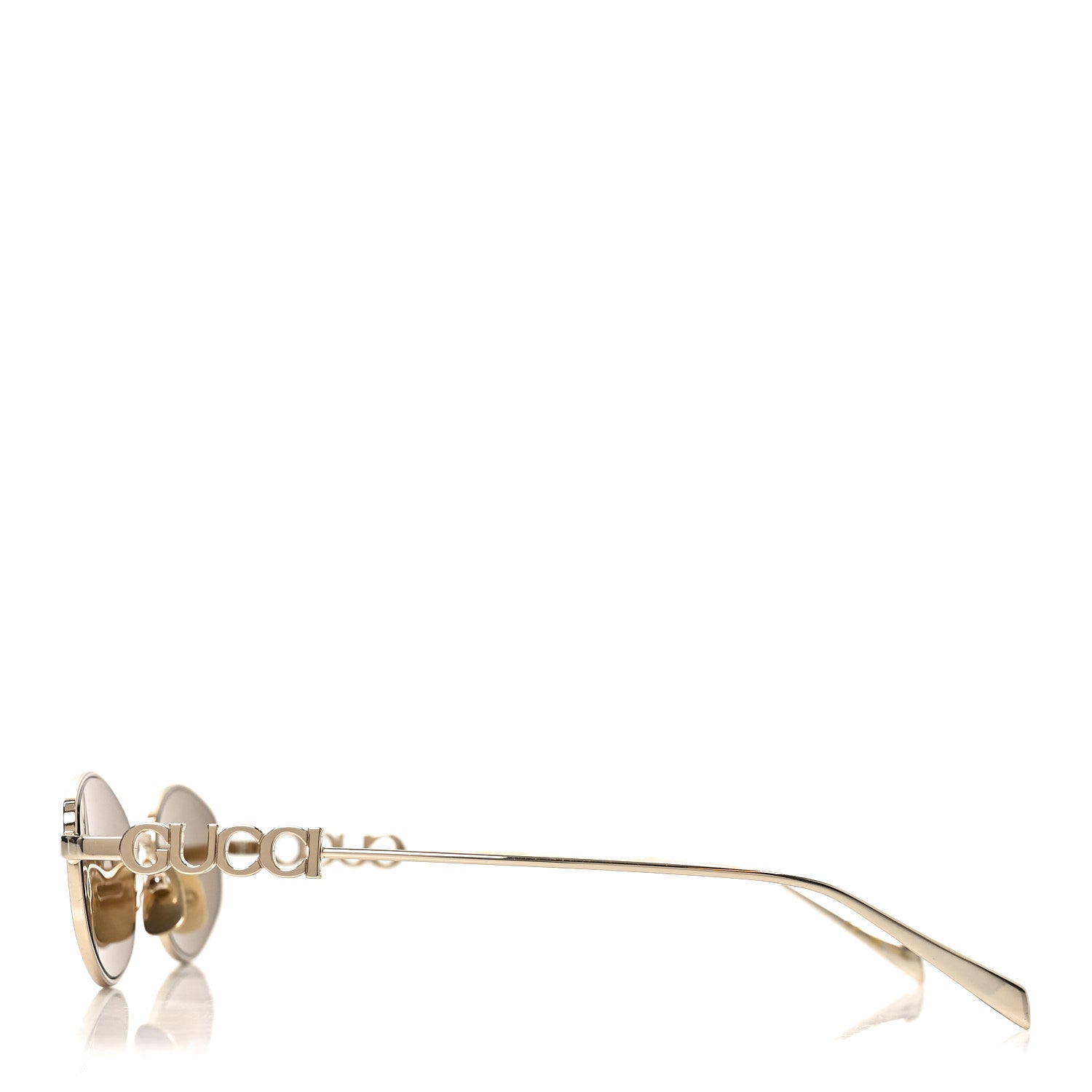 Gucci Metal Logo Oval Sunglasses GG1802S Gold