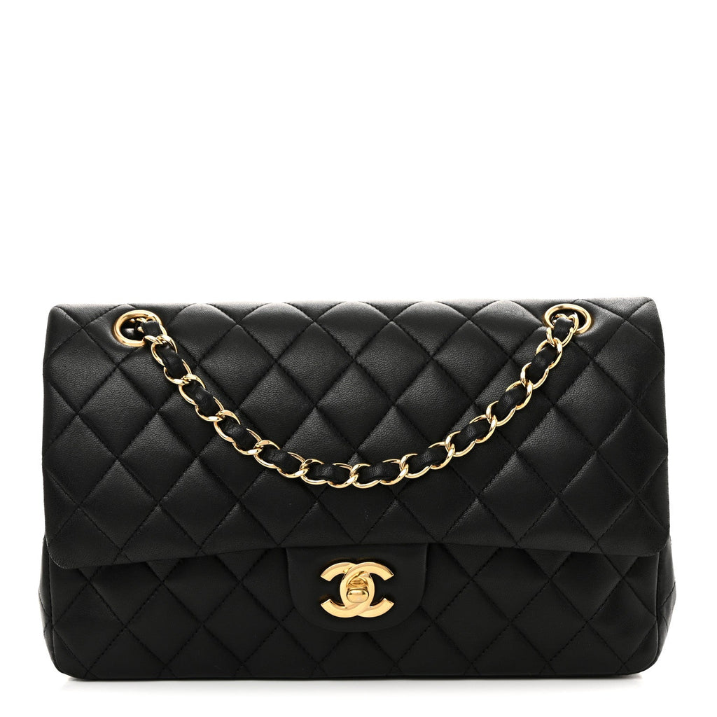 Chanel Lambskin Quilted Medium Double Flap Black