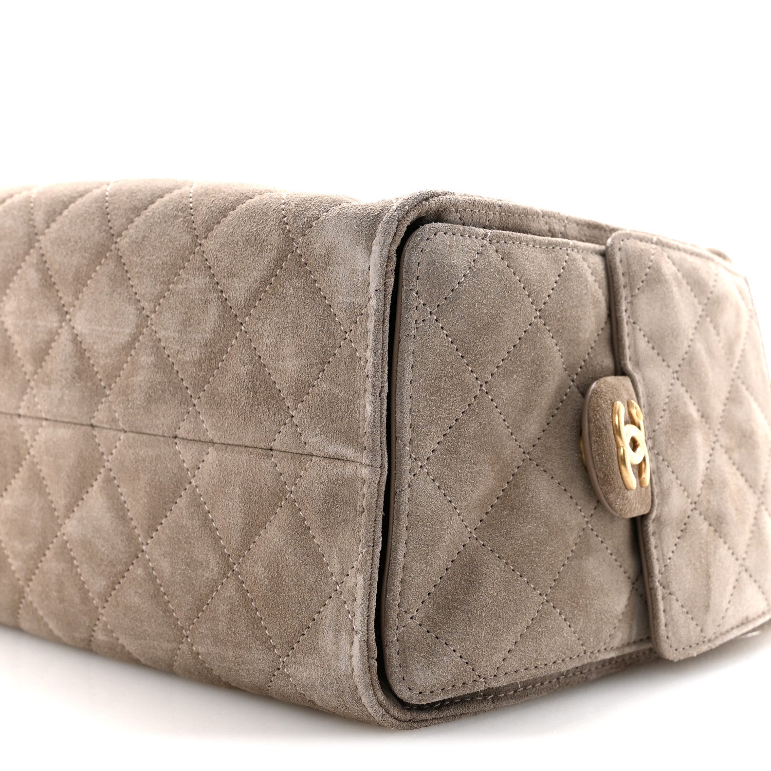 Chanel Suede Quilted Small Chanel 25 Handbag Dark Grey