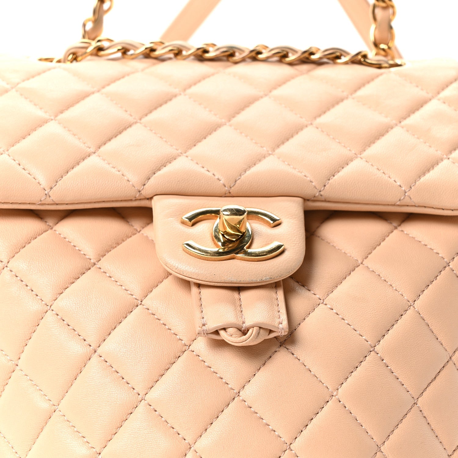 Chanel Calfskin Quilted Small Urban Spirit Backpack Beige