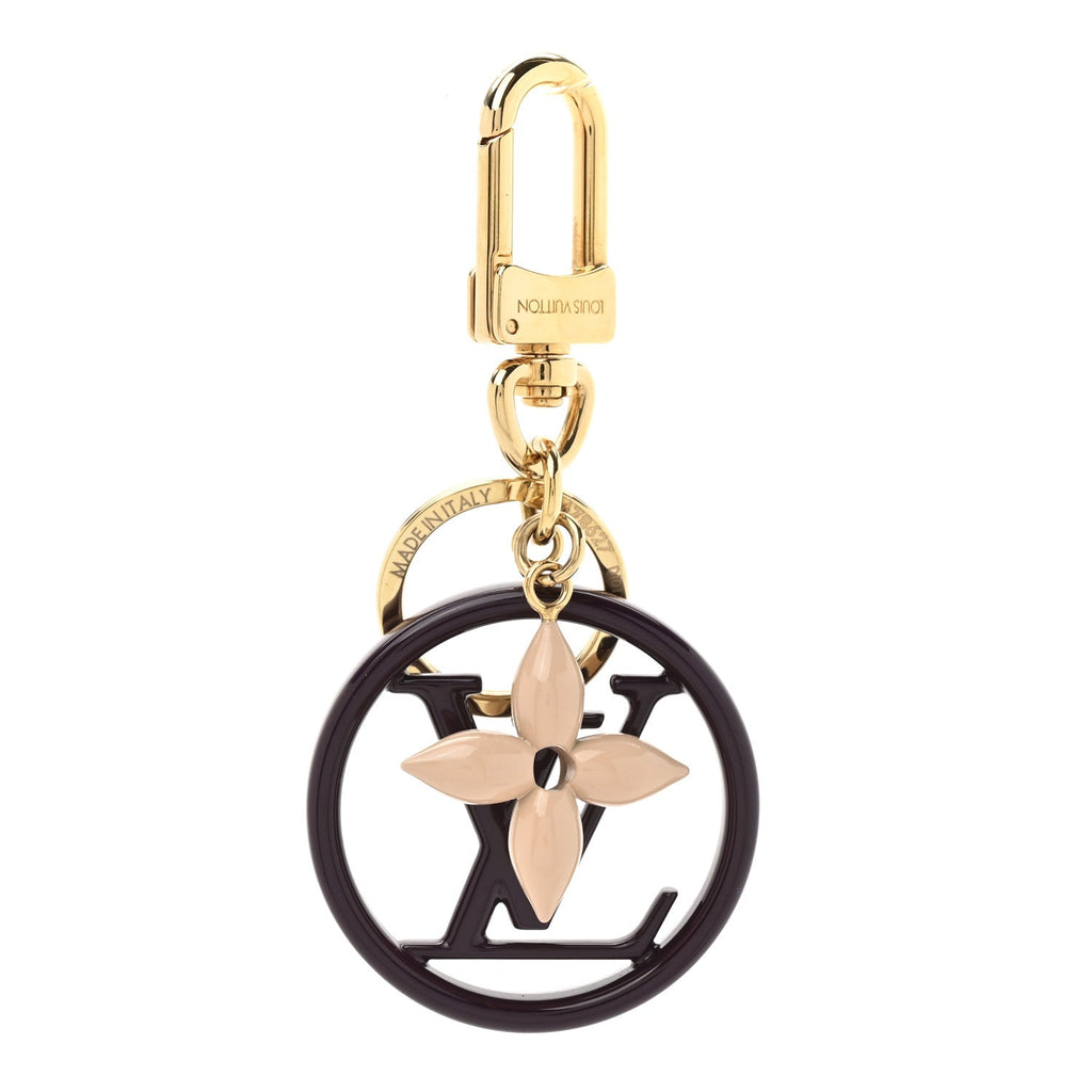 Louis Vuitton LV Circle Bag Charm Key Holder Purple Gold