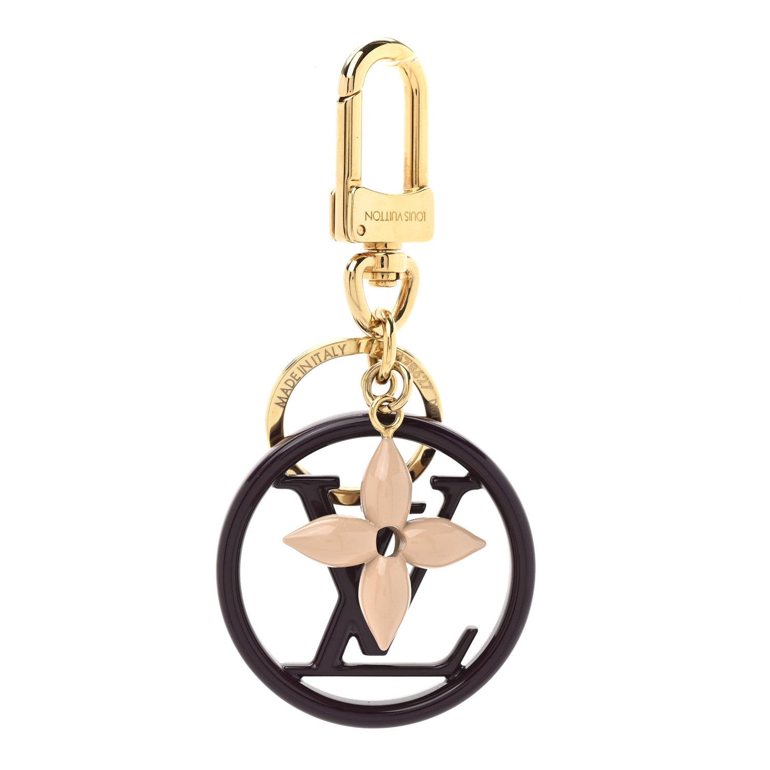Louis Vuitton LV Circle Bag Charm Key Holder Purple Gold