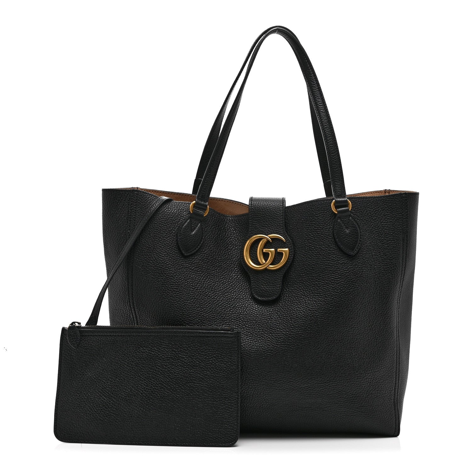 Gucci Grained Calfskin Small Dahlia Tote Black