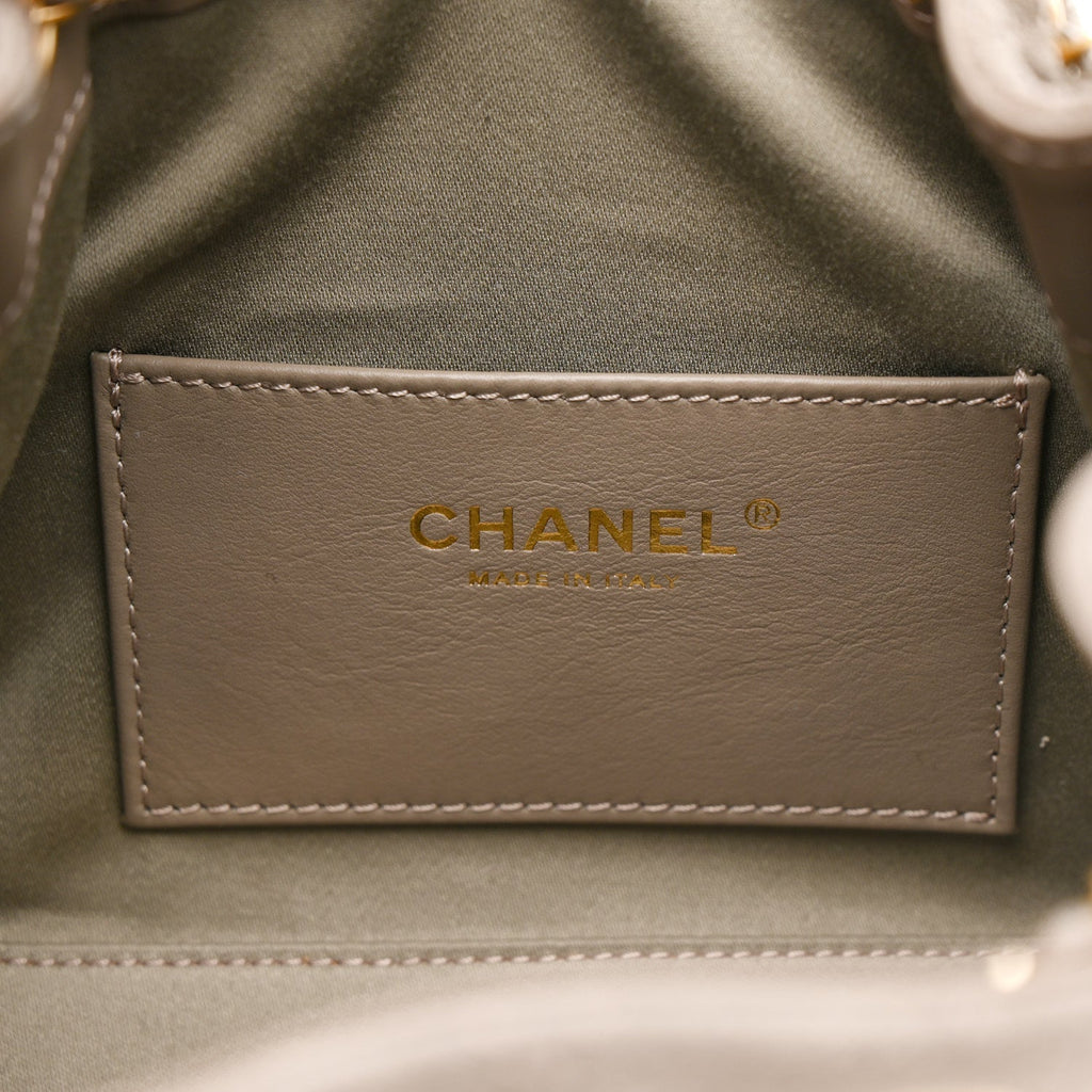 Chanel Suede Quilted Mini Chanel 25 Handbag Dark Grey