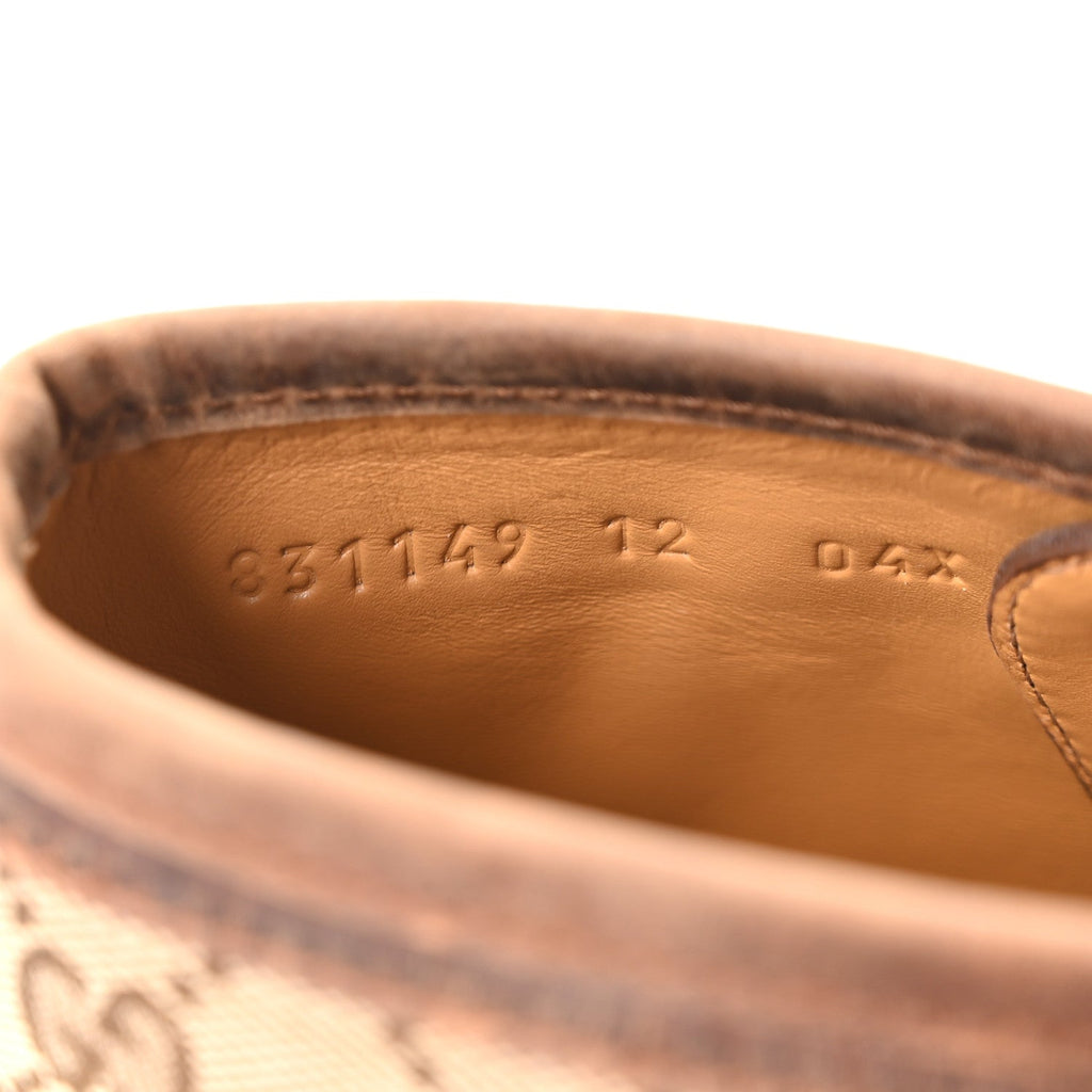 Gucci Garrett Calfskin Monogram Mens Ala Boots 12 Beige Ebony Cuir