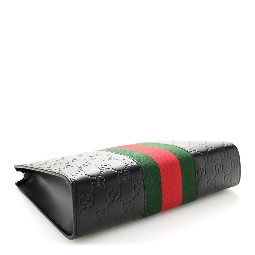 Gucci Guccissima Signature Web New Web Cosmetic Case Black