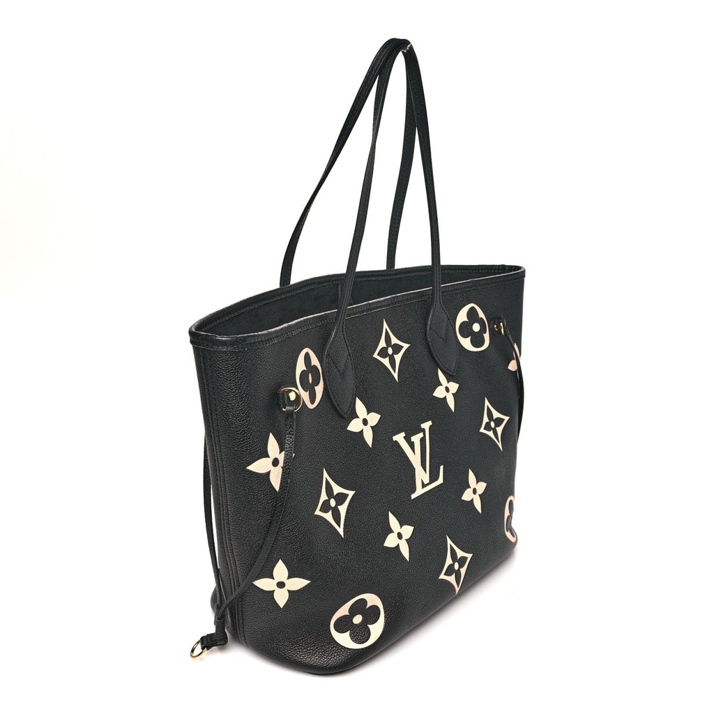 Louis Vuitton Empreinte Monogram Giant Neverfull MM Black Beige