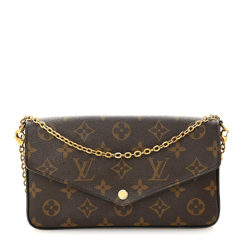 Louis Vuitton Monogram Pochette Felicie Chain Wallet Fuchsia