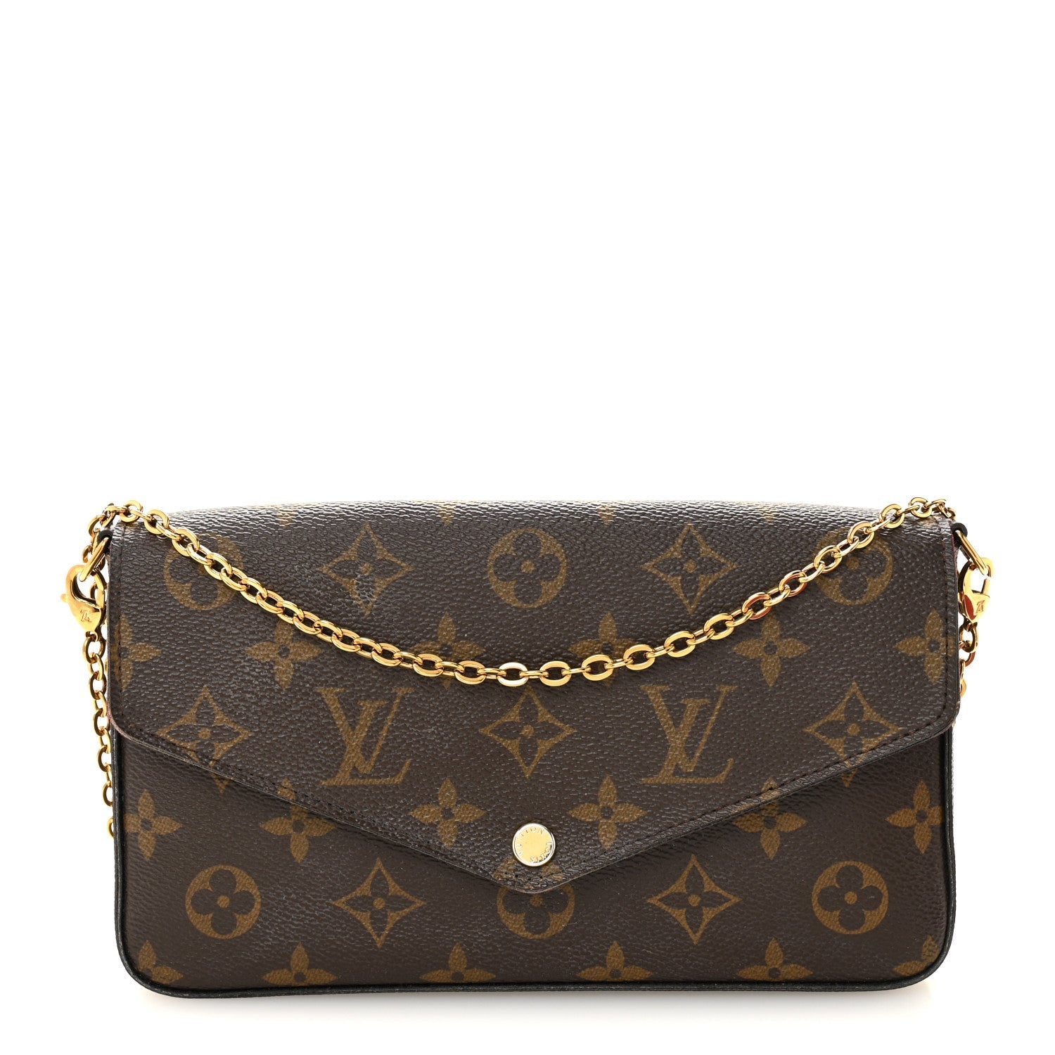 Louis Vuitton Monogram Pochette Felicie Chain Wallet Fuchsia