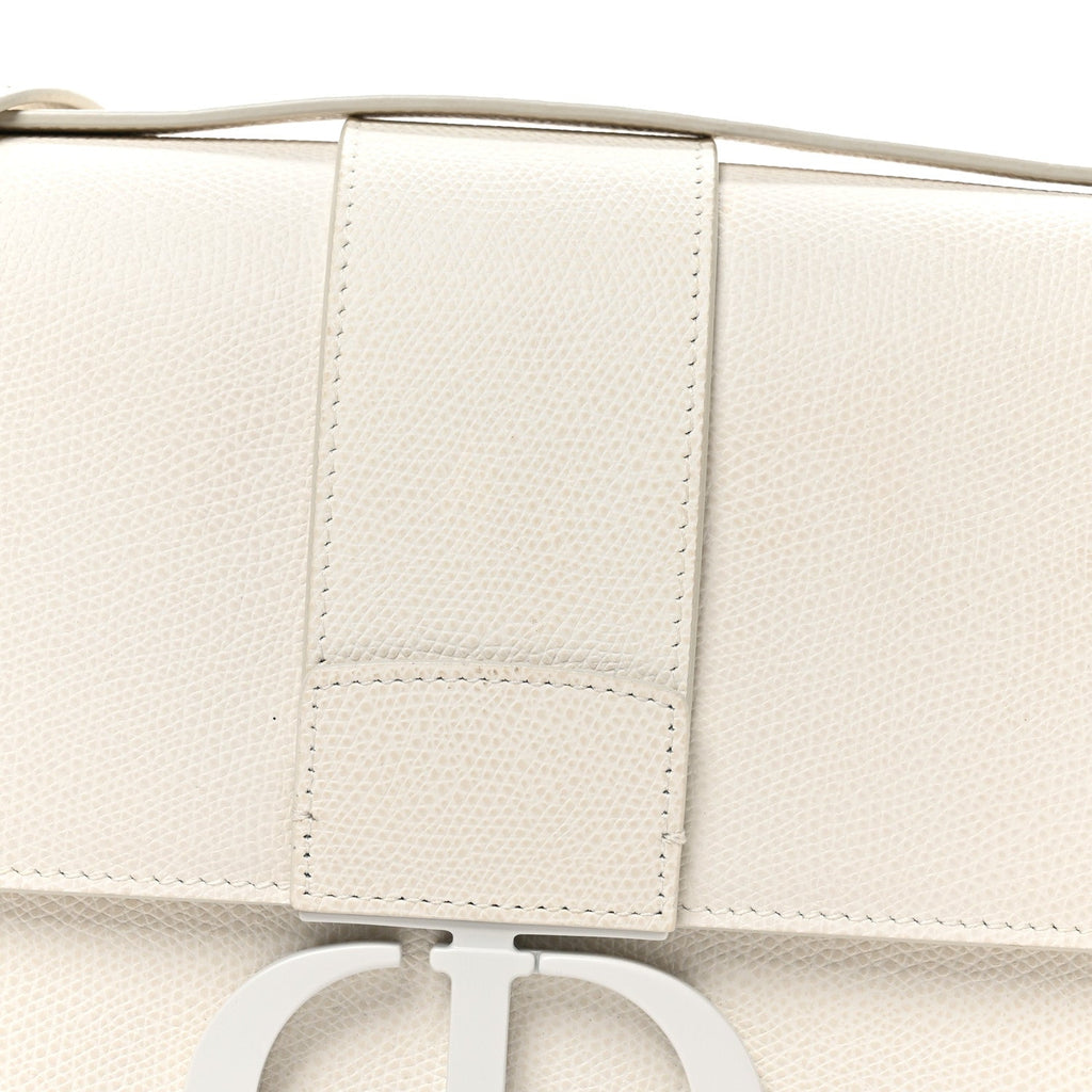 Christian Dior Ultra Matte Grained Calfskin 30 Montaigne Flap Bag White