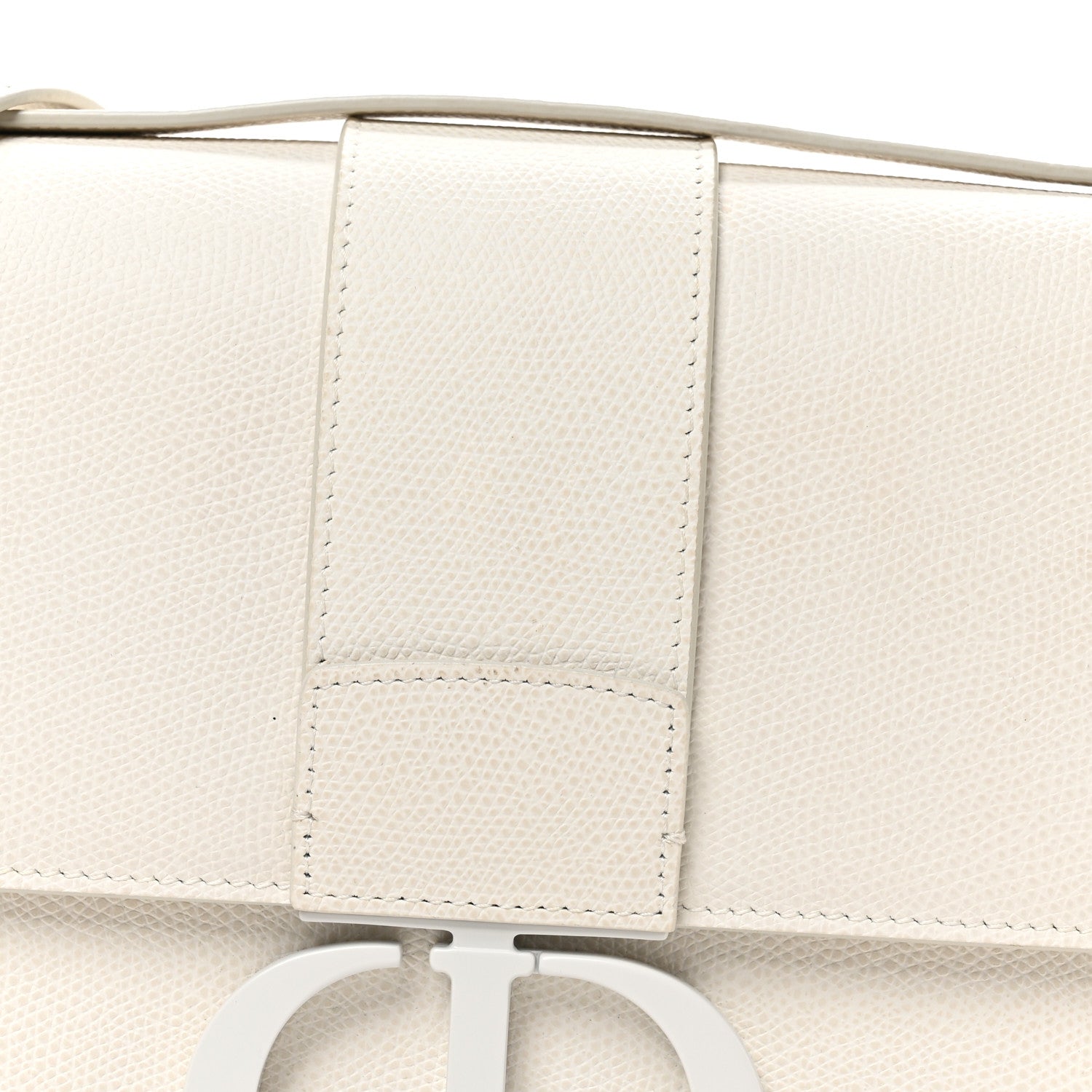 Christian Dior Ultra Matte Grained Calfskin 30 Montaigne Flap Bag White